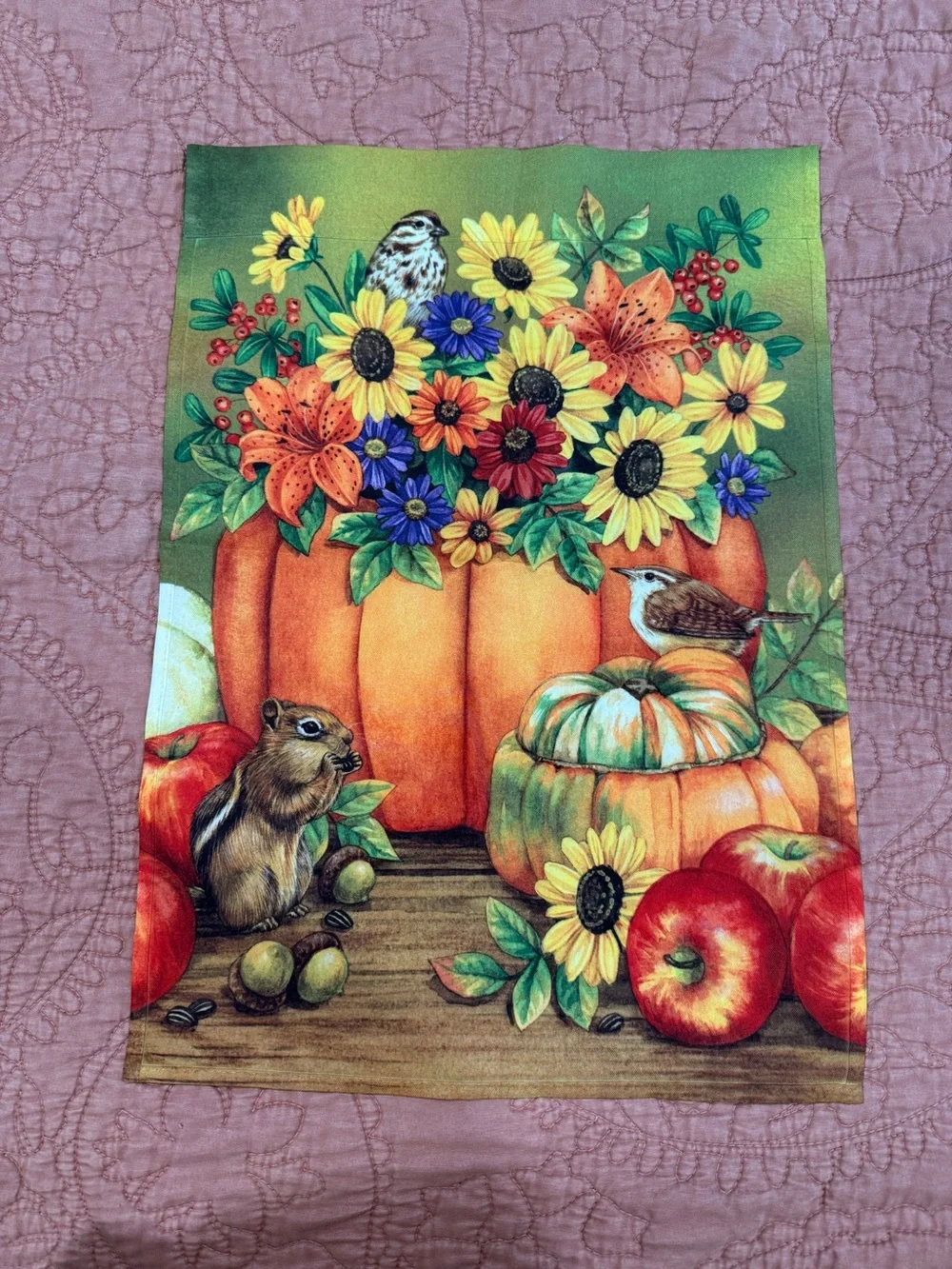 Autumn Pumpkin & Wildlife Garden Flag